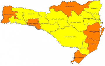 Notícia - Matriz de risco: Amrec no amarelo. Amurel e Amesc seguem no laranja