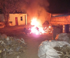 Notícia - Depósito de reciclagem é atingido por incêndio em Criciúma