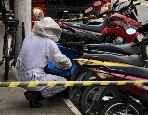 Notícia - Enxame de abelhas se aloja em moto no Centro de Tubarão 