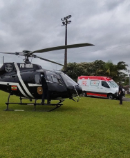 Notícia - Após queda, homem precisa ser resgatado de helicóptero no Rincão