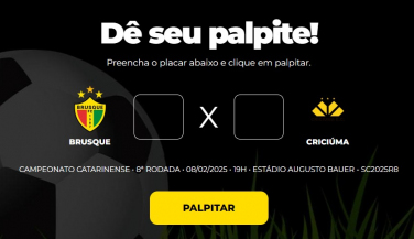 Notícia - Bolão Bistek: Dê seu palpite para Brusque x Criciúma