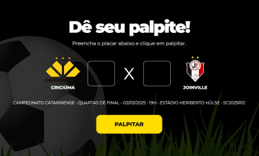 Notícia - Bolão Bistek: Dê seu palpite para Criciúma x Joinville