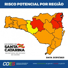 Notícia - Covid-19: Região sul segue no laranja na Matriz de Risco