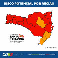 Notícia - Covid-19: Apenas 4 regiões de SC seguem no nível Grave