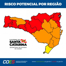 Notícia - Amesc cai para o risco alto (cor amarela) de pandemia