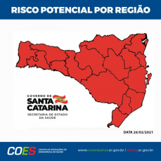 Notícia - Matriz de Risco: Santa Catarina pintada de vermelho