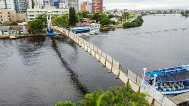 Notícia - Ponte Pênsil vai ficar quase dois metros mais alta e está na fase final da obra