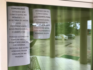 Notícia - Comunidade reclama falta de clínico geral em unidade