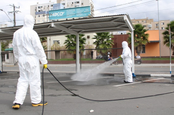 Notícia - Prefeitura continua desinfectando as ruas de Criciúma