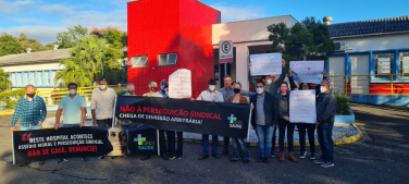 Notícia - Trabalhadores protestam no Hospital Santa Catarina