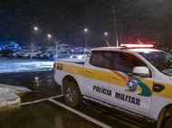 Neve em Bom Jardim da Serra, no Mirante, na madrugada desta sexta-feira / Divulgação