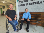 A esquerda Idanir Frigo 59 anos e a direita seu Maurilio Cândido da Rosa 78 anos. Foto: Luiz Fernando Danielski Coelho