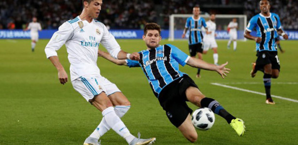 Com gol de Cristiano Ronaldo, Real Madrid vence o Grêmio na